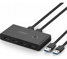 Ugreen USB 3.2 Switch čierna / 2x USB-A 3.2 (M) - 4X USB-A 3.2 (F)