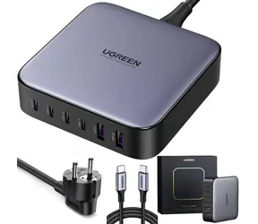 Ugreen Sieťová rýchlonabíjačka sivá / 4X USB-C / 2x USB-A / 200W