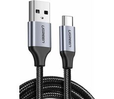 Ugreen 60128 Kábel USB-A (M) - USB-C (M) 2m čierna / opletený