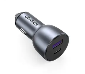 Ugreen 60980 Adaptér do auta šedá / USB-A 22.5W / USB-C 30W