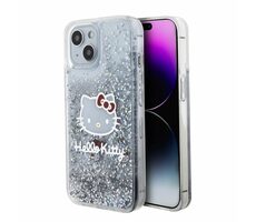 Hello Kitty Liquid Glitter Electroplating Head Logo Zadný Kryt pre Apple iPhone 15 transparentný