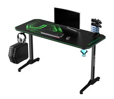 Ultradesk Frag zelená / Herný stôl / 140 x 60 x 76 cm / USB hub