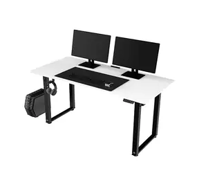 Ultradesk Uplift biela / Herný stôl / 160 x 75 x 74 - 116 cm / nastaviteľná výška 