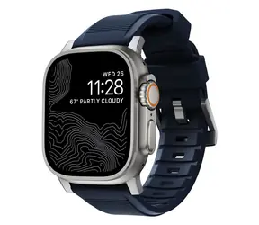 Nomad Rugged Strap remienok pre Apple Watch Ultra (49 &amp; 45 &amp; 44 mm) modrá - strieborná 