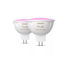 Philips Hue WACA LED žiarovka 6.3W sada 2ks / GU5.3 / MR16 / 12V / 400lm / 2200K-6500K / RGB / IP20