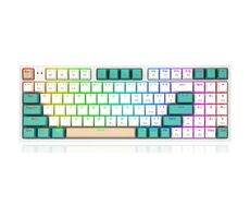 Redragon K643-WGC RGB PRO zelená / Bezdrôtová herná klávesnica / mechanická / RGB / USB / BT / RF / US layout