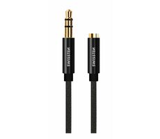 Swissten TEXTILE 3.5mm jack - 3.5mm jack 1.5m čierna
