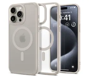 Spigen Ultra Hybrid MagSafe ochranný kryt pre Apple iPhone 15 Pro frost natural titanium 