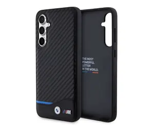 BMW M PU Carbon Blue Line Zadný Kryt pre Samsung Galaxy S23 FE čierna