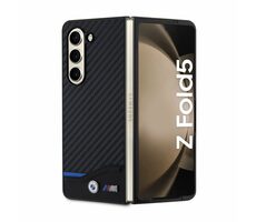 BMW M PU Carbon Blue Line Zadný Kryt pre Samsung Galaxy Z Fold 5 čierna