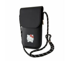 Hello Kitty PU Daydreaming Logo Leather Wallet Phone Bag čierna
