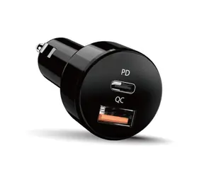 Genius PD-36AC-Car čierna / Rýchlonabíjačka do auta / 36W / USB-C PD3.0 / USB-A QC3.0