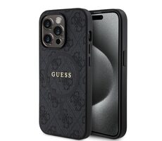 Guess PU Leather 4G Colored Ring MagSafe Zadný Kryt pre Apple iPhone 14 Pro čierna