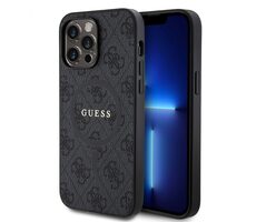 Guess PU Leather 4G Colored Ring MagSafe Zadný Kryt pre Apple iPhone 14 Pro Max čierna