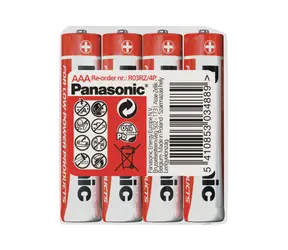 Panasonic R03RZ/4P AAA 4ks / mikrotužková zinkouhlíková batéria / 1.5V / AAA