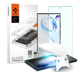 Spigen Glas tR Platinum Tray 2.0 ochranné sklo pre Samsung Galaxy S23 Ultra číra