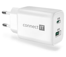 Connect IT CWC-2080 Wanderer2 biela / Nabíjací adaptér / USB-A / USB-C / 33W