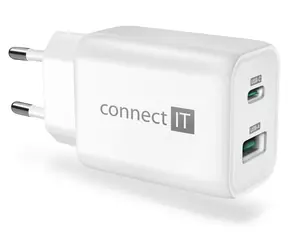 Connect IT CWC-2080 Wanderer2 biela / Nabíjací adaptér / USB-A / USB-C / 33W