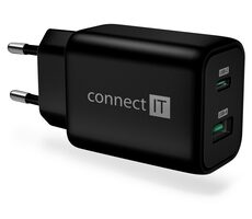 Connect IT CWC-2080 Wanderer2 čierna / Nabíjací adaptér / USB-A / USB-C / 33W