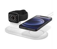 Spigen MagFit Duo 2v1 Nabíjačka pre Apple Watch a MagSafe biela