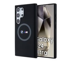 BMW M Printed Round and Logo Magsafe Silikónový Kryt pre Samsung Galaxy S24 Ultra čierna