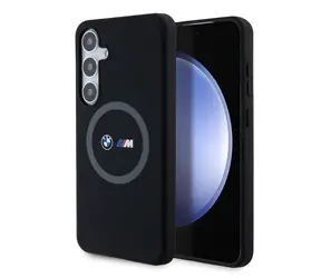 BMW M Printed Round and Logo Magsafe Silikónový Kryt pre Samsung Galaxy S24+ čierna