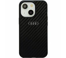 Audi Carbon Fiber Zadný Kryt pre Apple iPhone 14 čierna 