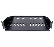 Xtendlan CPOLIC2U40-BP Polica 400mm čierna / univerzal / 2U / 45kg nosnosť / predsunutá