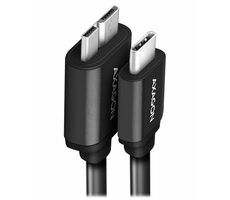 Axagon BUMM3-CM10AB SPEED Dátový kábel USB-C 3.2 - microUSB 1m čierna