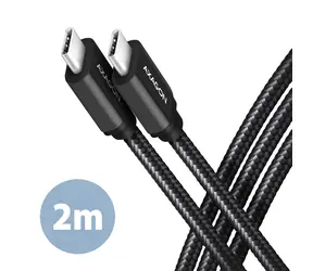 Axagon BUCM3-CM20AB SPEED Dátový kábel USB-C 3.2 - USB-C 60W 2m čierna