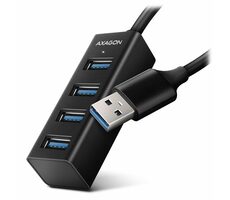 Axagon HUE-M1AL, 4X USB 3.2 Gen 1 MINI húb, kovový, kábel USB-A 1.2m