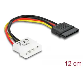 DeLock Kábel Molex (M) - 15pin SATA (F) 0.13m