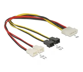 DeLock Kábel Molex (M) - 4X 2pin fan (M) 0.3m