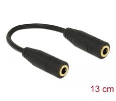 DeLock Adaptér 3.5mm jack 4pin (F) - 3.5mm jack 4pin (F) 0.13m čierna
