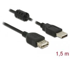 DeLock Kábel USB 2.0 A (M) - USB 2.0 A (F) 1.5m čierna