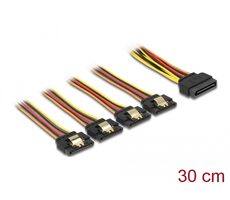 DeLock Kábel SATA 15pin (M) - 4X SATA 15pin (F) 30cm