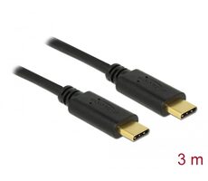 DeLock Kábel USB 2.0 C (M) - USB 2.0 C (M) 3.0m čierna