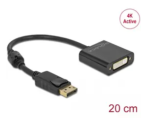DeLock Adaptér DisplayPort 1.2 (M) - DVI (F) 0.2m čierna