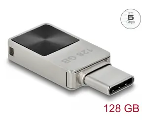 DeLock USB-C Mini Flash disk 128 GB strieborná