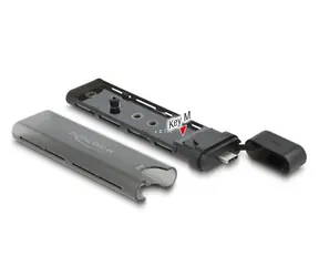 DeLock Externé puzdro pre SSD M.2 NVME - USB-C (M) čierna
