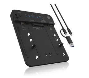 Icy Box IB-2913MCL-C31 čierna / Klonovacie stanice / M.2 &amp; 2.5" &amp; 3.5" / USB 3.2 Gen 2