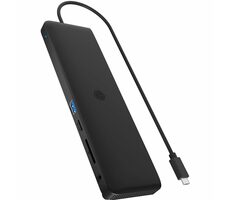 Icy Box IB-DK2116-C čierna / Dokovacia stanica / USB-A / USB-C / HDMI / DP / GLAN / AUX / SD
