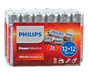 Philips batéria Power Alkaline LR03P24P/10 AAA - 24 ks
