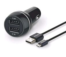 Philips DLP2357U/10 nabíjačka od auta čierna / 2x USB-A / kábel USB-A (M) - Micro-USB (M) 1m