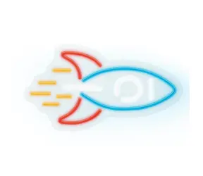 Forever Dekoratívne plexi LED Neon Raketa multicolor