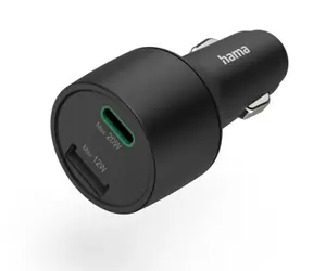 HAMA 201690 Nabíjačka do vozidla USB-C &amp; USB-A čierna / 32W / PD / QC