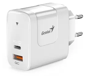 Genius PD-65AC biela / Nabíjací adaptér / 65W / 1x USB-A / 1x USB-C / PD / QC