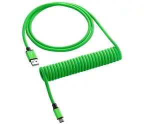 CableMod Classic Coiled Keyboard Cable USB-C - USB-A 1.5m Viper Green / Kábel pre klávesnicu