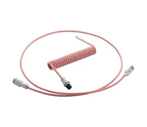 CableMod PRO Coiled Keyboard Cable USB-C - USB-A 1.5m Orangesicle / Kábel pre klávesnicu