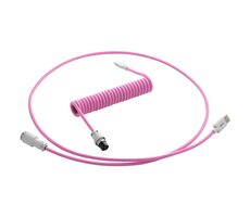 CableMod PRO Coiled Keyboard Cable USB-C - USB-A 1.5m Strawberry Cream / Kábel pre klávesnicu